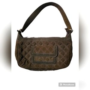 Vera Bradley microfiber classic brown shoulder bag